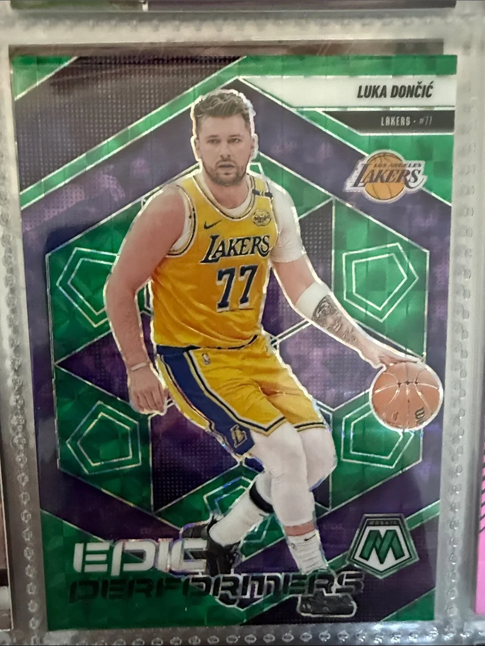 Luka Dončić Los Angeles Lakers #77 Basketball Card - Yellow Jersey
